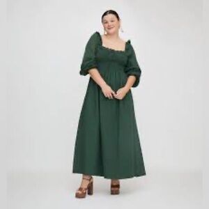 Hill House Home Green Smocked Maxi Dress – Size XL